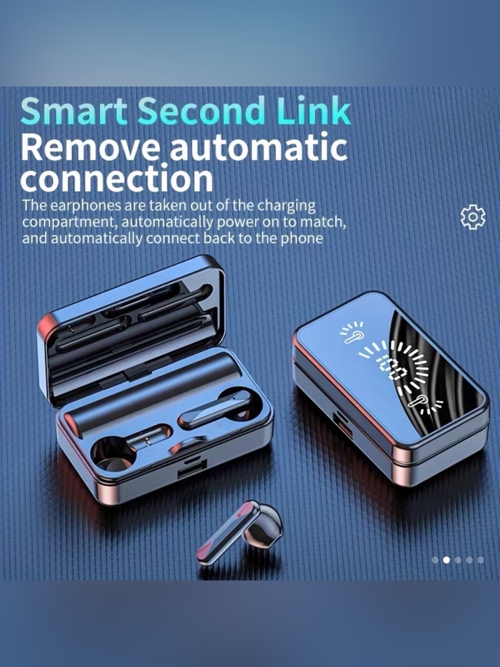 🥳 2 for $15 🥳 Wireless Bluetooth Earbuds Mirror Digital Display Charging Case - Picture 2 of 14